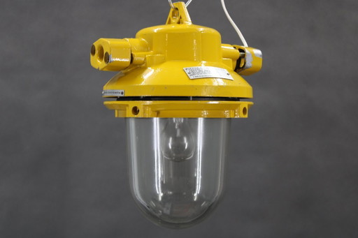 1970s Industrial Glass Lamp, Czechoslovakia