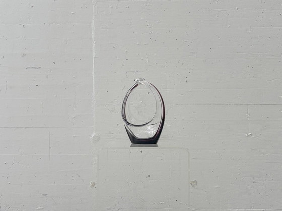 Image 1 of Crystal glass bowl with violet overlay, 1970s