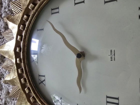 Karlsson Sun Clock - Gold Plated Vintage Dutch Design – Wood (photo 2 of 5)