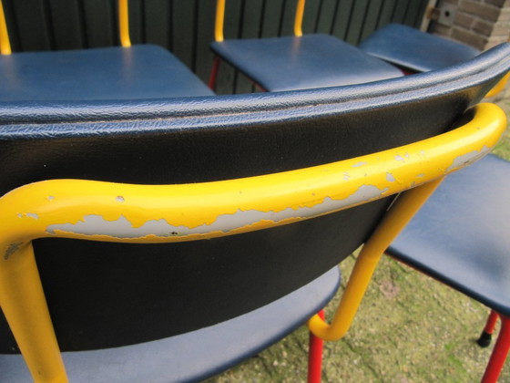 Image 1 of 4x Gispen tube chairs, model 1231, circa 1960s