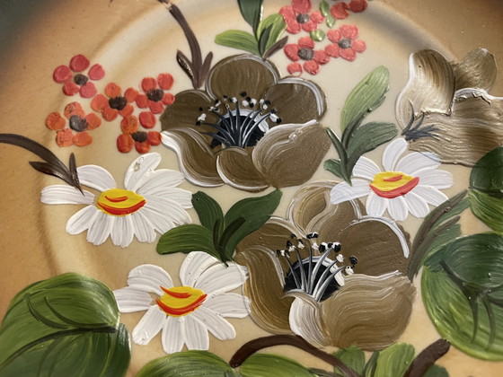 Vintage Tułowice Pools porseleinen wandbord met bloemenmotief – handbeschilderd, jaren 60 – Wanddecoratie (photo 3 of 5)