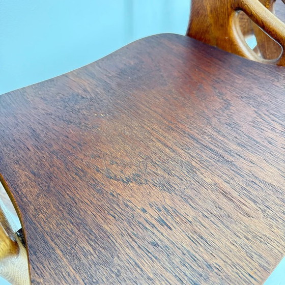 Set of four wooden Dining chairs, Brown, Vintage (photo 10 of 13)