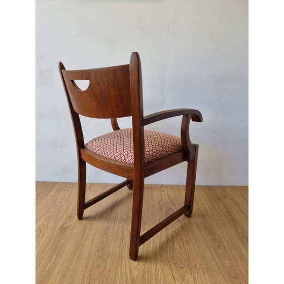 Image 1 of Eichenholz-Bürostuhl aus den 1950er Jahren.