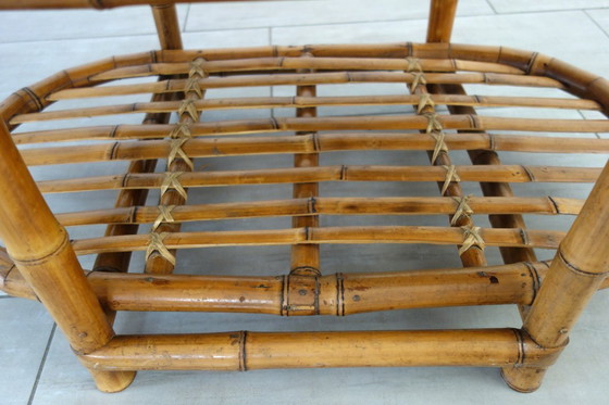 Image 1 of Vintage coffee table in bamboo and woven wicker