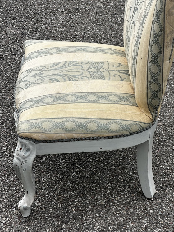 Sessel im Louis XV-Stil mit passendem Fußhocker – 20. Jahrhundert – Style Louis XV, Wood, Textile (photo 8 of 15)