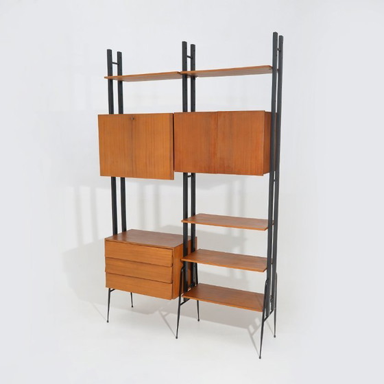 Image 1 of Modular bookcase with wooden uprights, 1950s