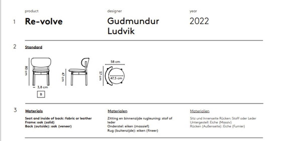 Image 1 of 4 chaises de salle à manger Arco Re-volve