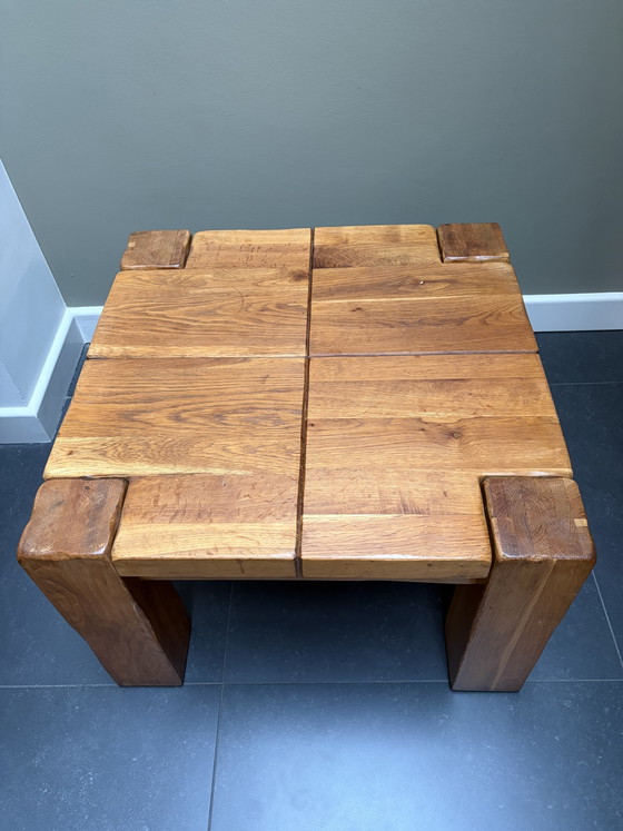 Image 1 of table basse robuste en bois de style brésilien vintage