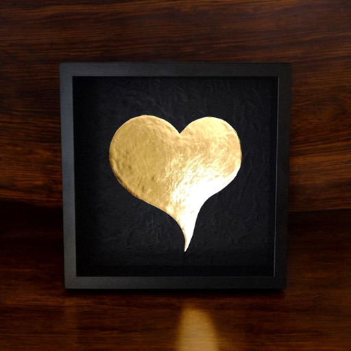 Heart of 23kt Gold Artwork Gilded in Frame PopArt Collection