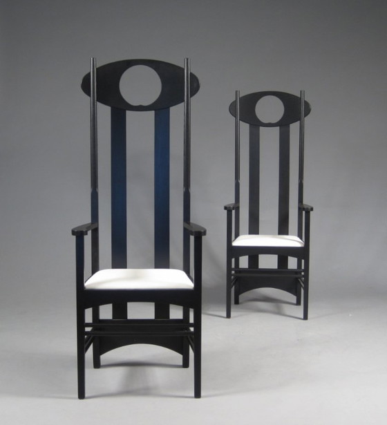 2 Chairs, Reproduction, Argyle Chair, Charles Rennie Mackintosh, New – Armchairs, Wood (photo 3 of 5)