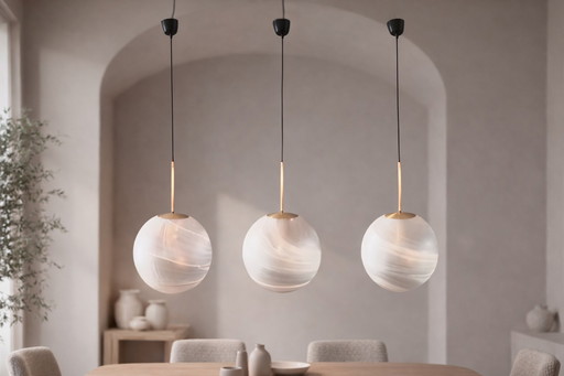 Globe pendant lamps by Peill & Putzler, set of 3