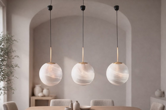 Image 1 of Globe pendant lamps by Peill & Putzler, set of 3