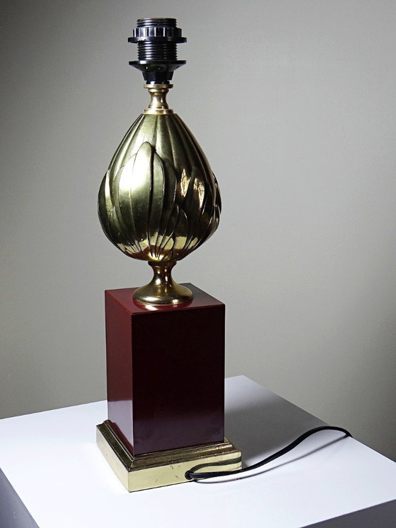 Large Vintage Le Dauphin Vérone Brass Table Lamp, 1970s (photo 3 of 15)