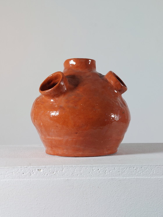 Image 1 of Vintage Mid Century Artist Ceramics Vase Terracotta