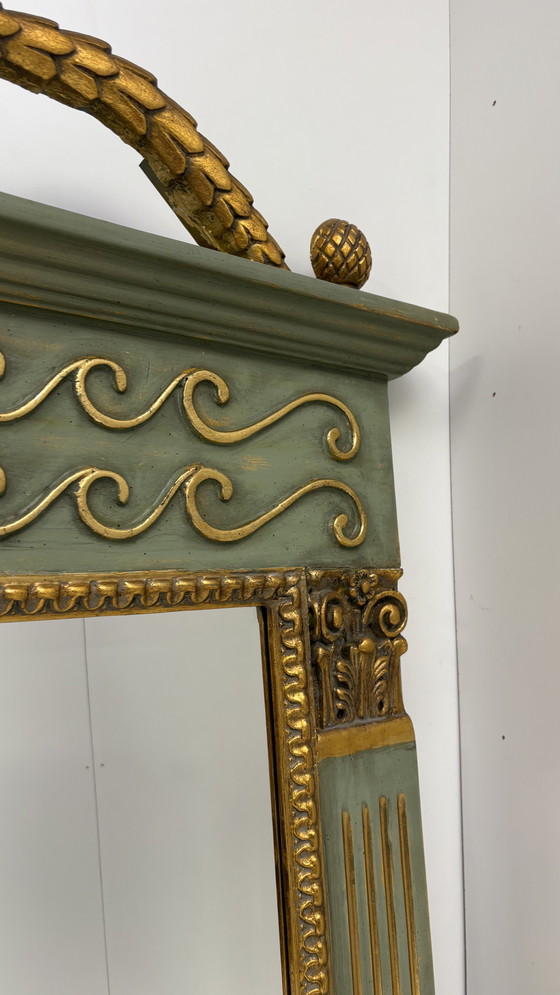 Image 1 of Vintage facet geslepen schouwspiegel Verno Collections goud mint XL