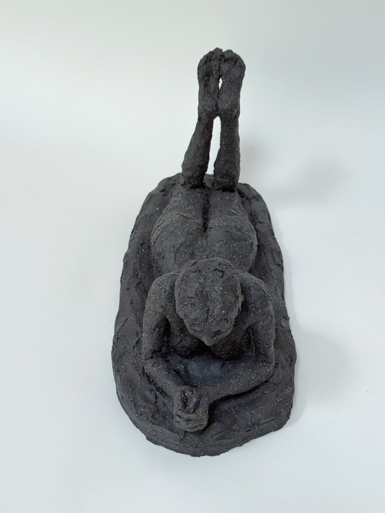 Image 1 of Yolande Ide (1931) - Terracotta Sculpture: “A Lying Woman”