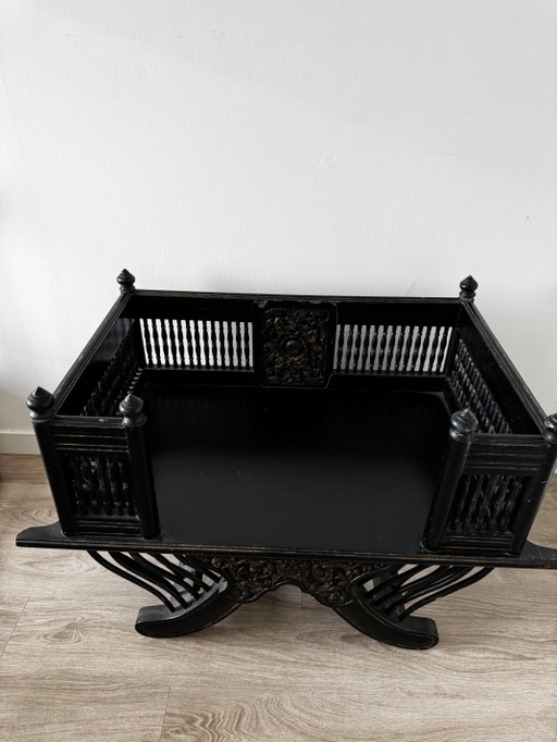 Antique Howdah chair from Thailand, stained teak