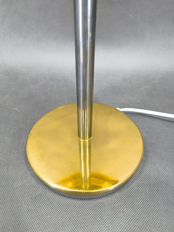 Image 1 of 1970s Space Age Table Lamp Brass Glass Kamenický Šenov