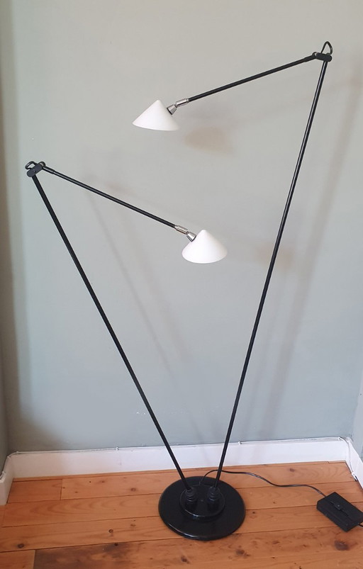 Lampada da terra vintage postmoderna, Pola Design Amstelveen – vloerlampen, Metal