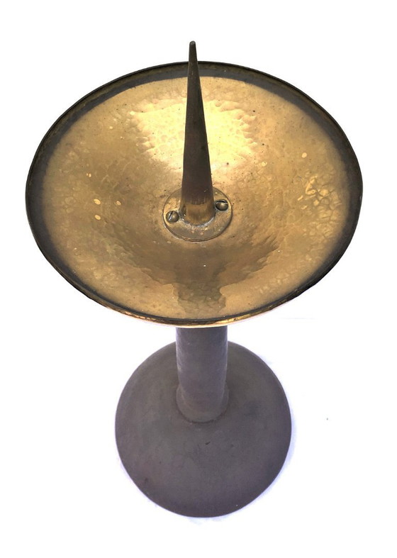 Image 1 of Brass candlestick, unique, wrought iron - hammered, 1940-44