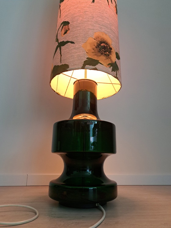 Image 1 of Lampada da terra vintage Doria - Metà secolo - Fascino con eleganza floreale