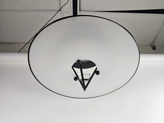 Image 1 of Suspension en verre et acier, Italie, années 80