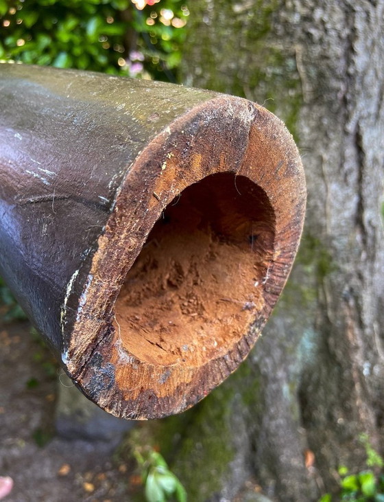 Vecchio Didgeridoo in legno con pittura Aborigena Serpente e Tartaruga, Oggetti decorativi, Nero, Opknappers (foto 8 di 13)