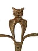 Copper candlestick with owl - Art Nouveau