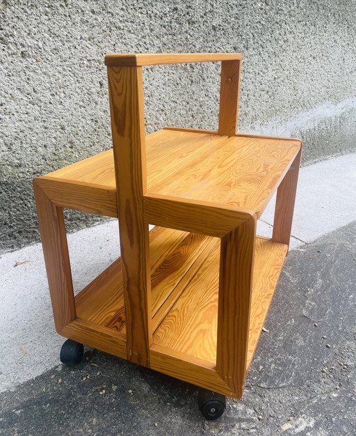 Vintage Scandinavian Folding Serving Trolley (1970s) – serveerwagens, Wood (photo 2 of 11)