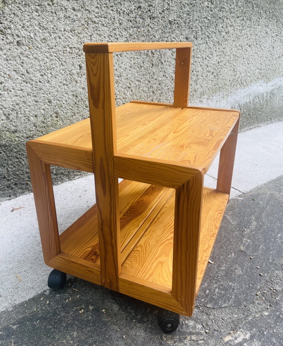 Vintage Scandinavische opklapbare serveerwagen (jaren 70) – Wood (photo 2 of 11)