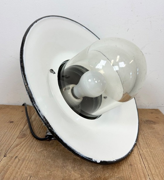 Image 1 of Grey Cast Aluminium Explosion Proof Lamp with Enameled Shade, 1970s