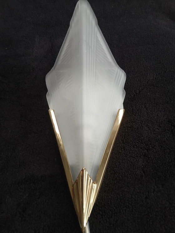 Image 1 of Applique Style Art Deco En Verre Presse Ikea