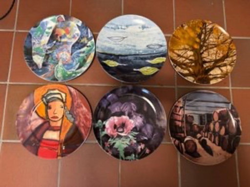 6 Künstlerteller von niederländischen Künstlern