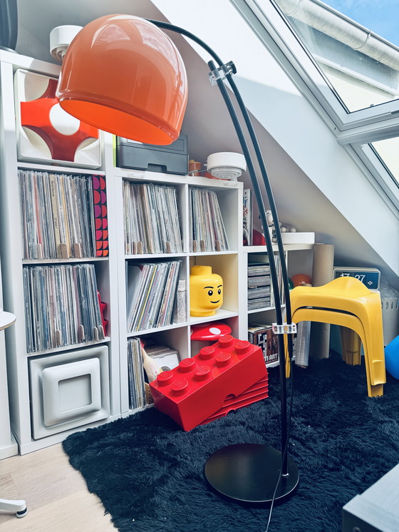 Image 1 of 70s Boog vloerlamp met telescopische structuur Space Age Vintage Mid Century Modern Licht UFO Guzzini Era