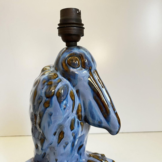 Art Deco Pelican Sculpture Lamp Base in Fine Glazed Stoneware, 1930 – Table lamps, Ceramic (photo 3 of 12)