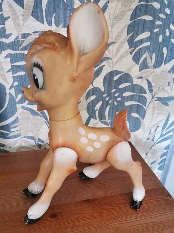 Image 1 of Rare figurine Bambi en caoutchouc Disney de 1962