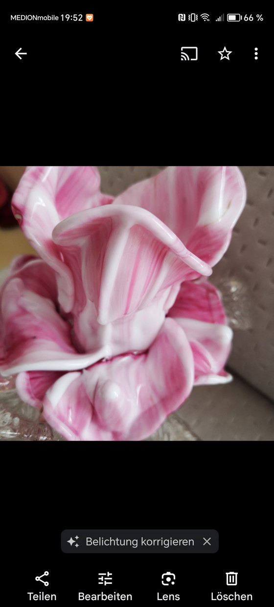 Image 1 of Murano glas F. D. Furlan vintage kaarsenhouder kandelaar