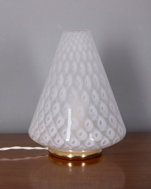 Vintage 1970er Murano Glas Tischlampe, italienisches Design