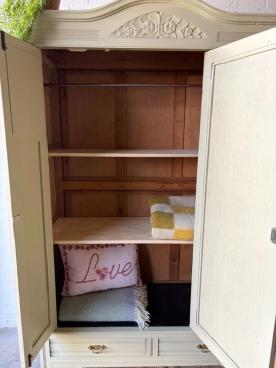 Antique vintage wardrobe, restyled, with mirrors, Wood, Green (photo 8 of 17)