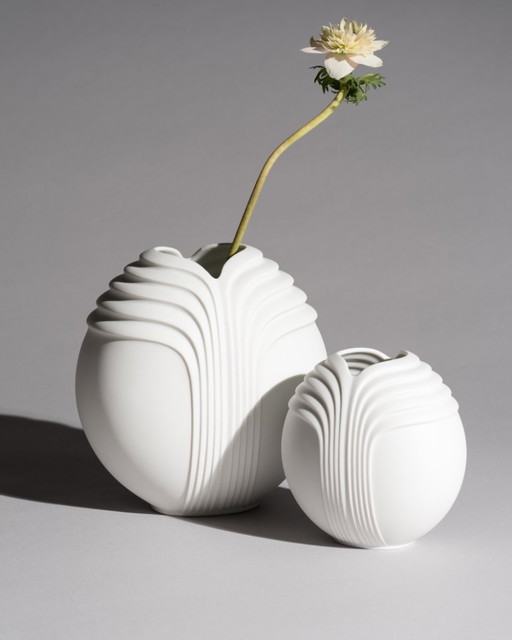 Rosenthal Studio-Linie Bisque Porcelain Vase Duo by Uta Feyl Minimalist Chic