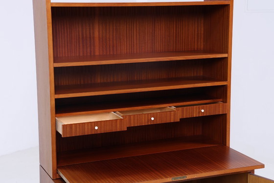 Image 1 of Rare Étagère Vintage Années 60 | Mid Century Armoire à étagères Tiroirs Rétro Bois Rangement #07-69