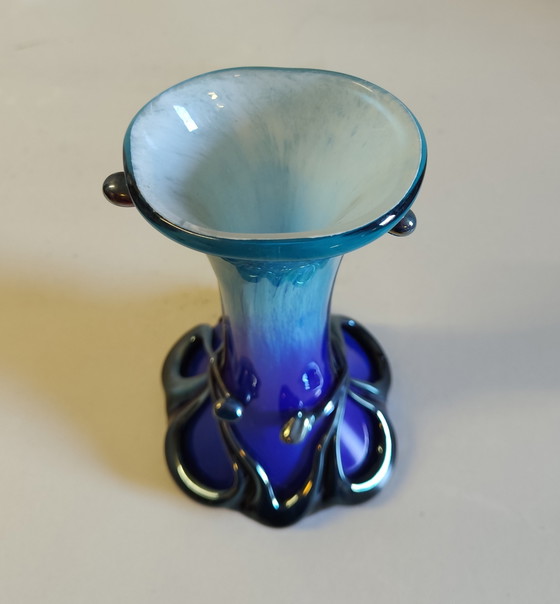 Art Nouveau style vase in Biot glass by J.M. Operto - 1980s/90s (photo 4 of 10)