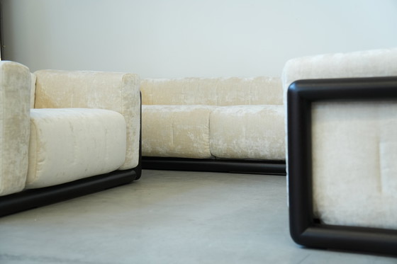 Image 1 of 1973 "Cornaro" Sofa & Fauteuil Set door Carlo Scarpa voor Gavina - Iconisch Italiaans Modernistisch Ontwerp
