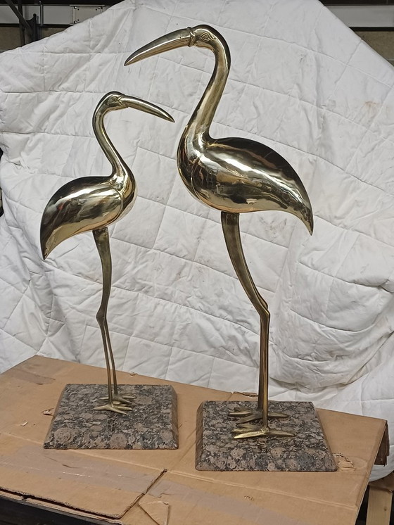 Image 1 of Statues de flamants roses en laiton
