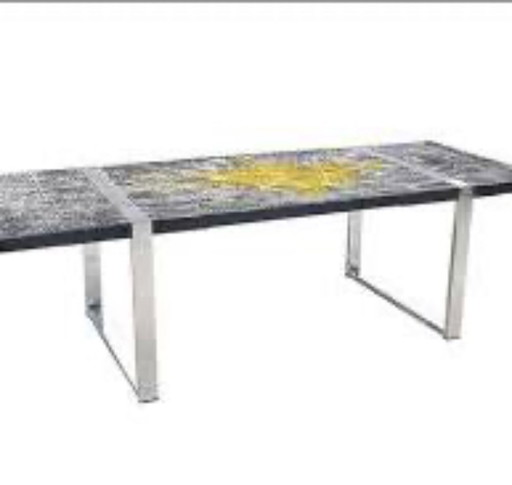 Table basse en céramique des années 1960, signée par l'artiste Jean D'Asti