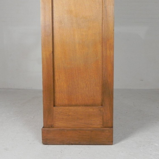 Oak tambour cabinet with 2 doors, 150 cm high, 1950s, Filing cabinets, Wood, Brown, Vintage (photo 9 of 15)