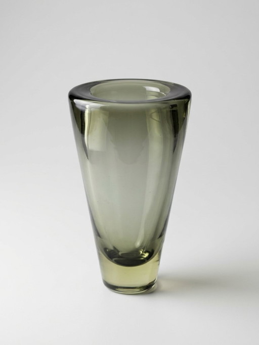 Vase danois Holmegaard en verre soufflé