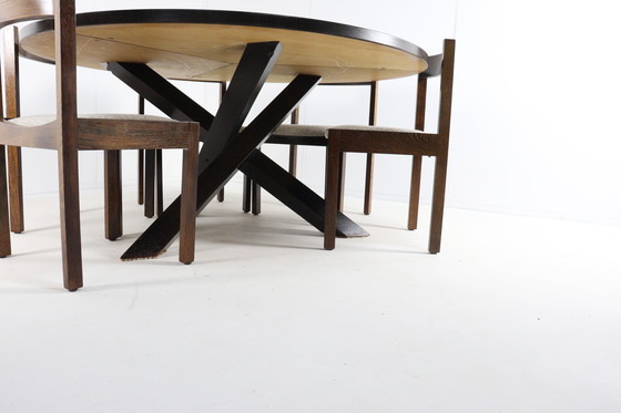 Image 1 of Gerard Geytenbeek wenge round dining table vintage