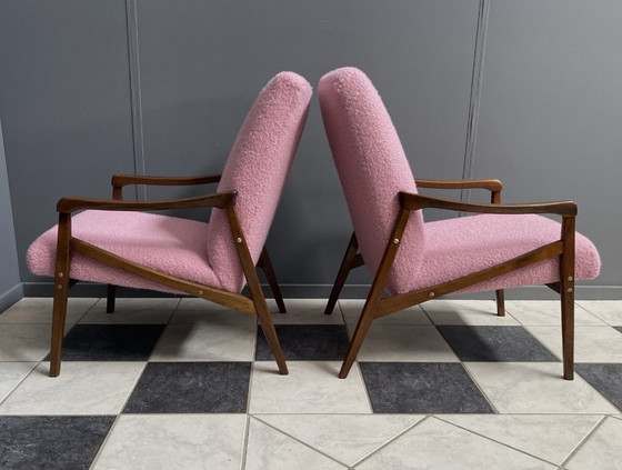 Image 1 of Pink Boucle Jiri Jiroutek chairs 1960s