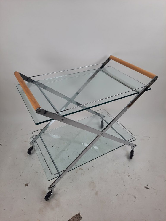 Image 1 of Carrello bar vintage Galloti & Radice "Mister", carrello di servizio, design modernista, Italia anni '90